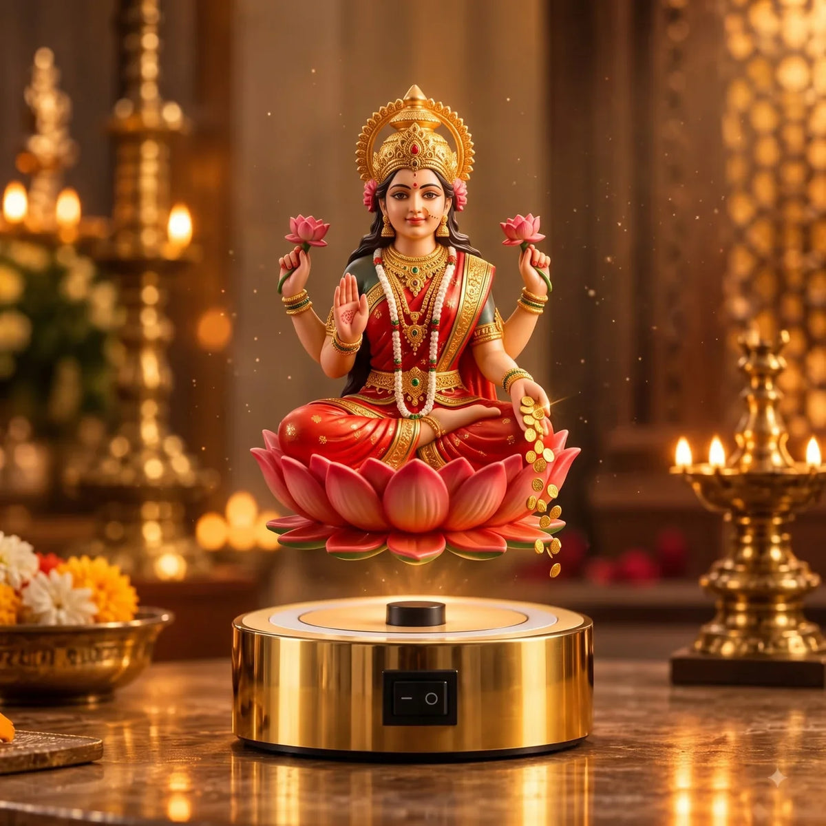 🌸 Floating Lakshmi Ji LED Levitation Idol ✨ | Divine Home Décor in Just ₹499