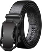 Men’s Genuine Leather Belt with Classic Metal Buckle, Adjustable Casual and Formal Waist Belt for Jeans, Trousers and Office Wear