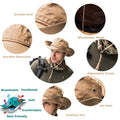 GUSTAVE Bucket Hat UPF 50 Waterproof Wide Brim Trekking Black One Size
