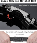 Contacts Genuine Leather Belt for Men with Easier Adjustable Autolock Buckle - Micro Adjustable Belt Fit Everywhere |Formal & Casual | Gift Box