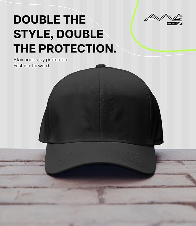 AWG ALL WEATHER GEAR Baseball Cap for Men | UPF 50+ Sun Protection, Moisture-Wicking Sweat Band | Gym, Cricket, Golf Free Size for Teens, Men & Women