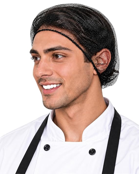 Nylon Hair Net Black 24inch, Durable Hair Nets Food Service. 100Pcs Disposable Hairnets for Sleeping/Equestrian/Commercial/for Women & Men.