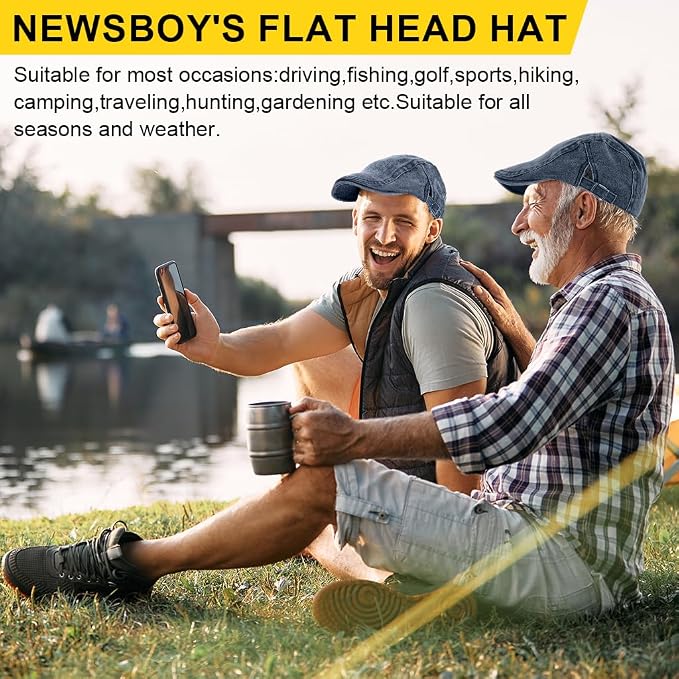 GUSTAVE® Vintage Winter Newsboy Cap Adjustable Cotton Blend Gatsby Ivy Hat, Warm Retro Cabbie Cap for Cold Weather, Stylish & Breathable Fashion Accessory