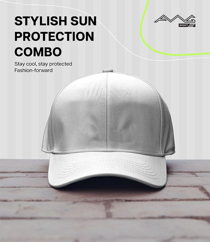 AWG ALL WEATHER GEAR Baseball Cap for Men | UPF 50+ Sun Protection, Moisture-Wicking Sweat Band | Gym, Cricket, Golf Free Size for Teens, Men & Women