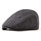 Men Ivy Gatsby Newsboy Cap - Classic Wool Blend Tweed Flat Cap Cabbie Hat Men
