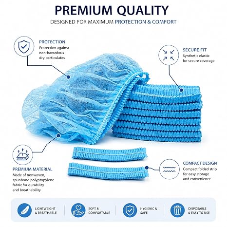 KODENIPR CLUB Hair Cap Stretchable Blue Bouffant Caps/Cooking Caps (400 Pieces)
