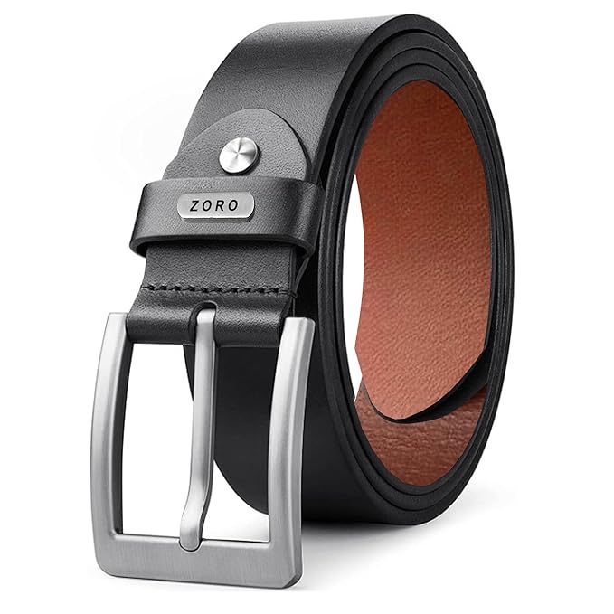 ZORO Men's Genuine Leather Belt for Men | Black,Brown,Tan