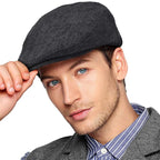 GUSTAVE® Vintage Winter Newsboy Cap Adjustable Cotton Blend Gatsby Ivy Hat, Warm Retro Cabbie Cap for Cold Weather, Stylish & Breathable Fashion Accessory