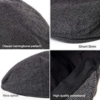 GUSTAVE® Vintage Winter Newsboy Cap Adjustable Cotton Blend Gatsby Ivy Hat, Warm Retro Cabbie Cap for Cold Weather, Stylish & Breathable Fashion Accessory