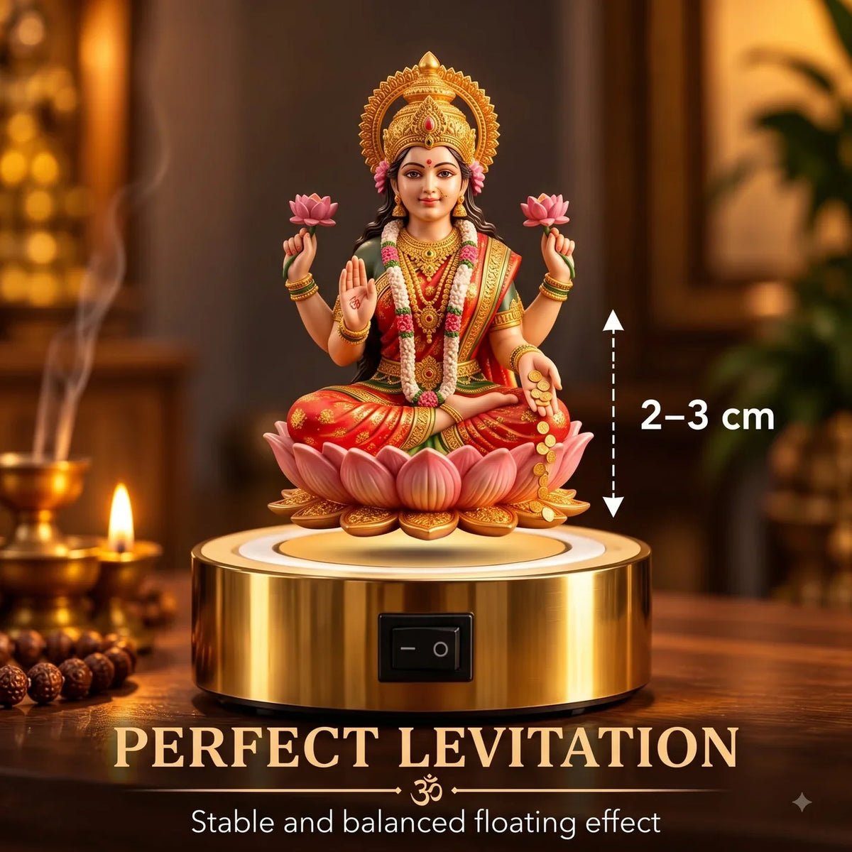🌸 Floating Lakshmi Ji LED Levitation Idol ✨ | Divine Home Décor in Just ₹499