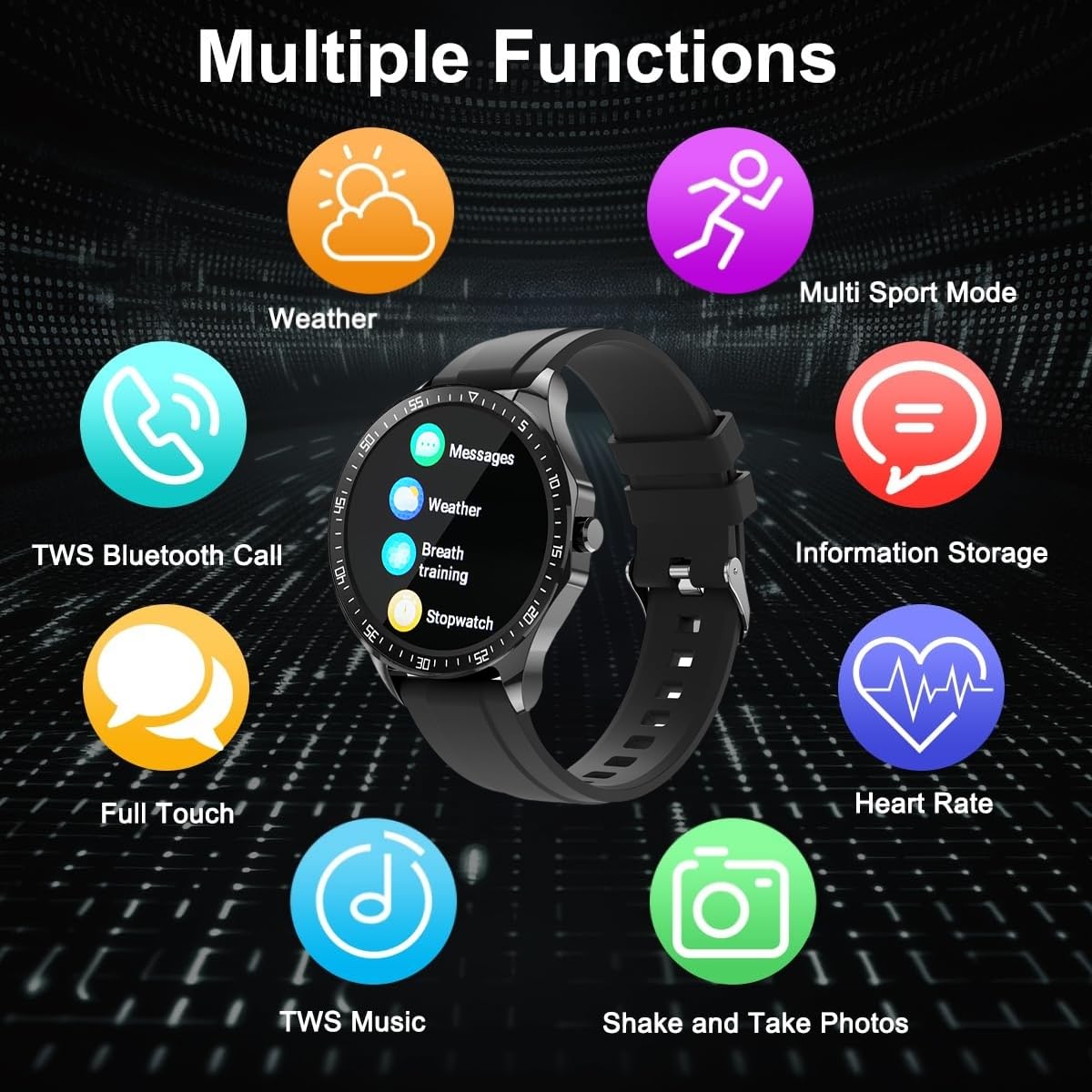 Smart Watch with Earbuds, 1.32 Inch Round Fitness Watch X7, 2 in 1 Bluetooth Watch with Step,Calories,Sleep Monitor,Heart Rate Blood Pressu-re...