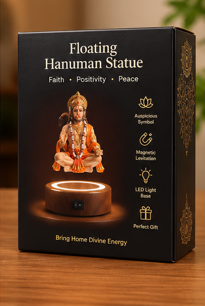 🕉️ Floating Hanuman Ji LED Levitation Lamp – Divine 3D Magnetic Levitation Décor