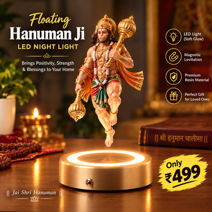 🕉️ Floating Hanuman Ji LED Levitation Lamp – Divine 3D Magnetic Levitation Décor