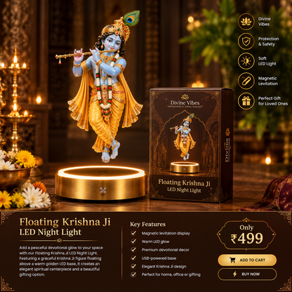 🕉️ Floating Krishna Ji LED Levitation Lamp – Divine 3D Magnetic  Levitation decor