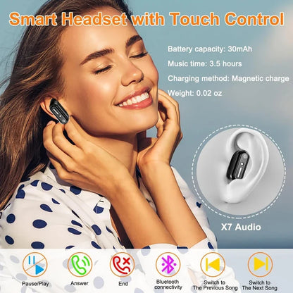 Smart Watch with Earbuds, 1.32 Inch Round Fitness Watch X7, 2 in 1 Bluetooth Watch with Step,Calories,Sleep Monitor,Heart Rate Blood Pressu-re...