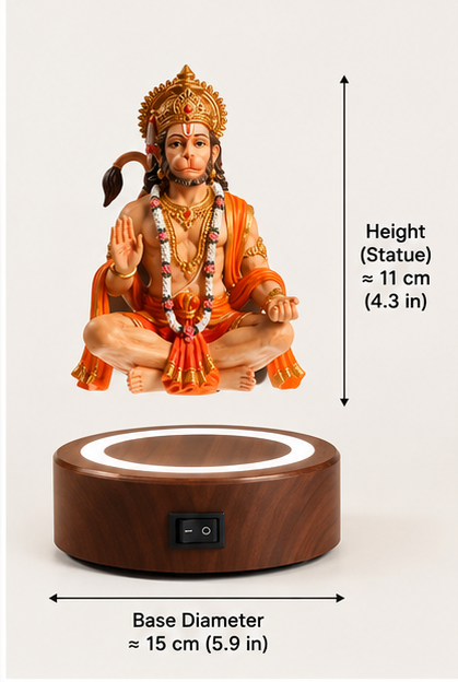 🕉️ Floating Hanuman Ji LED Levitation Lamp – Divine 3D Magnetic Levitation Décor