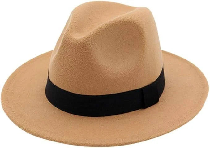 CLOTHERA Paper Wool Wide Brim Trilby Felt Jazz Fedora Hats for Women & Men