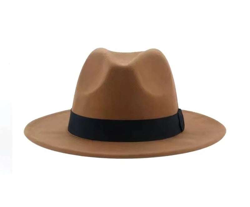 CLOTHERA Paper Wool Wide Brim Trilby Felt Jazz Fedora Hats for Women & Men